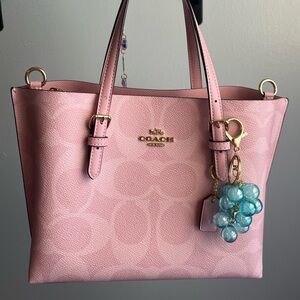 Blue Beaded Grape Keychain